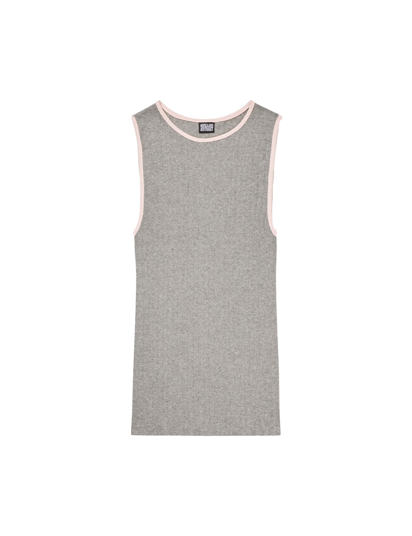 NPS Tank Top Kontrast, Dk Grey Mel/Strawberry