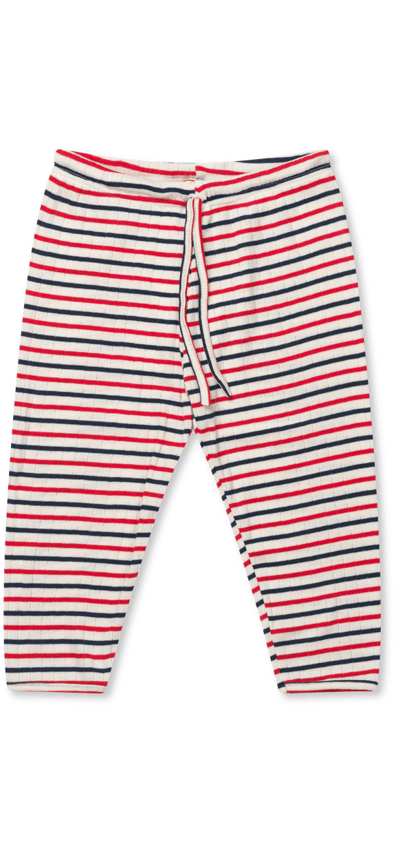 NPS Baby Pants To Tie Trico, Ecru/Red/Marine