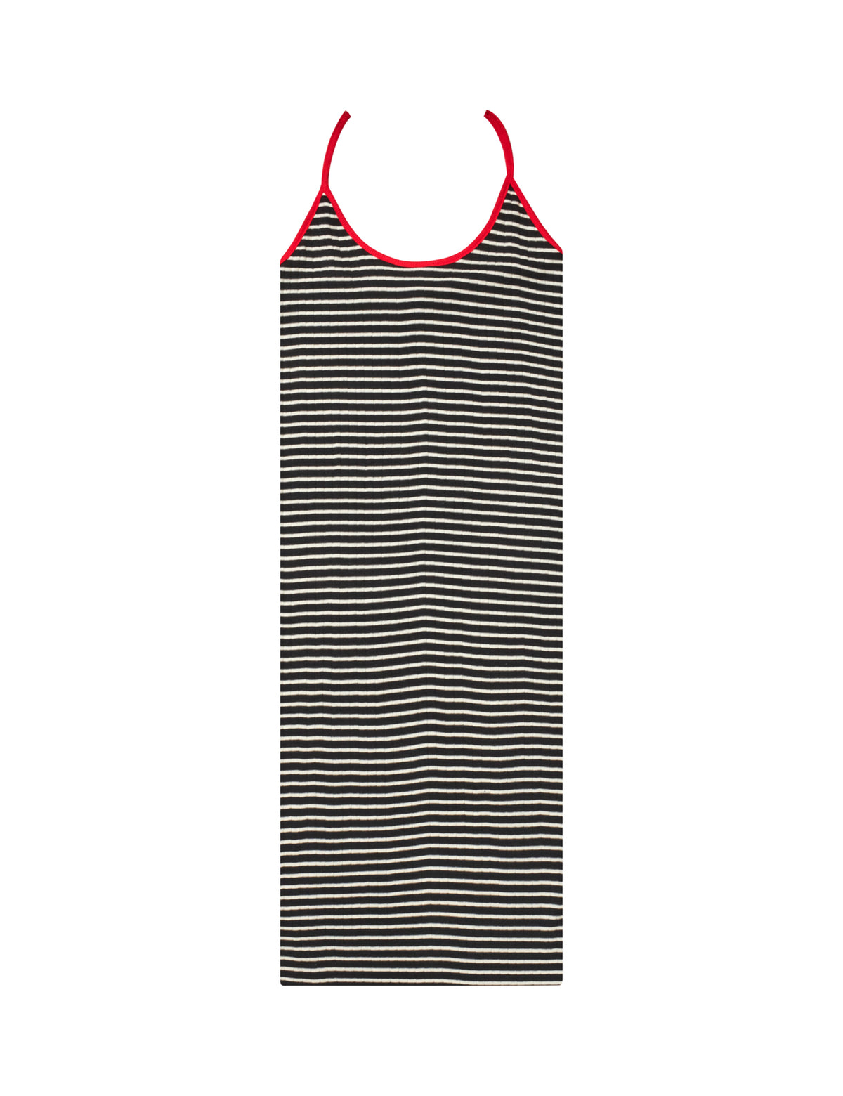 NPS Strap Dress Mini NPS Stripe, Black/Ecru/Red