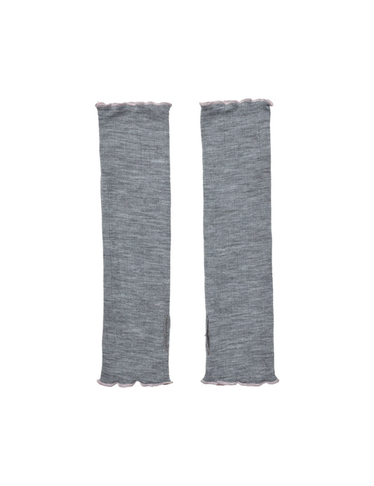 NPS x ELLE Wristwarmer Wool, Grey Mel/Rose