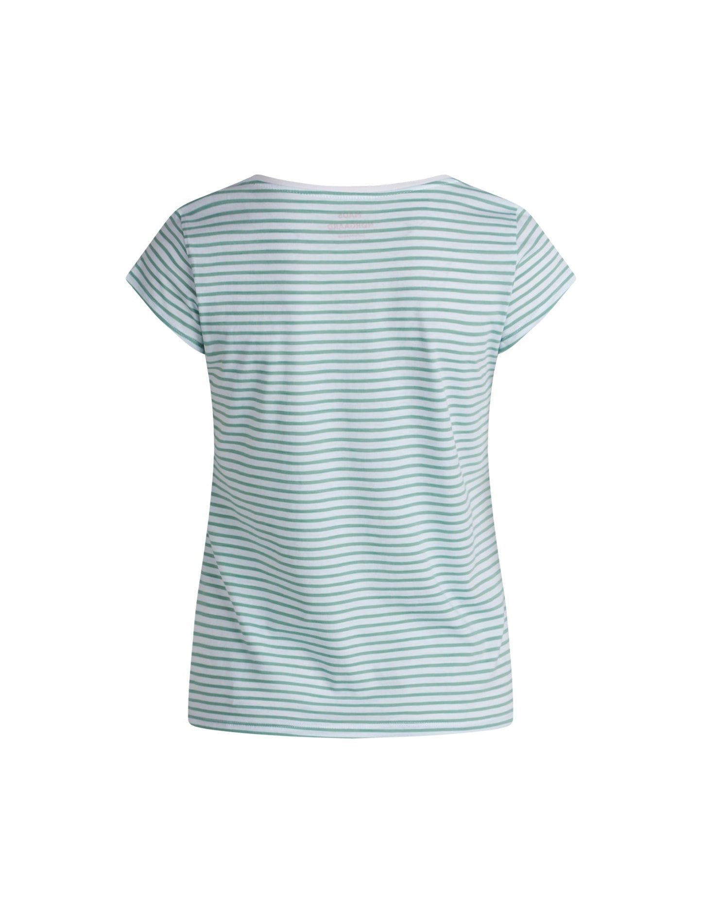 Organic Jersey Stripe Teasy Tee FAV, Créme de Menthe/Brilliant Whit