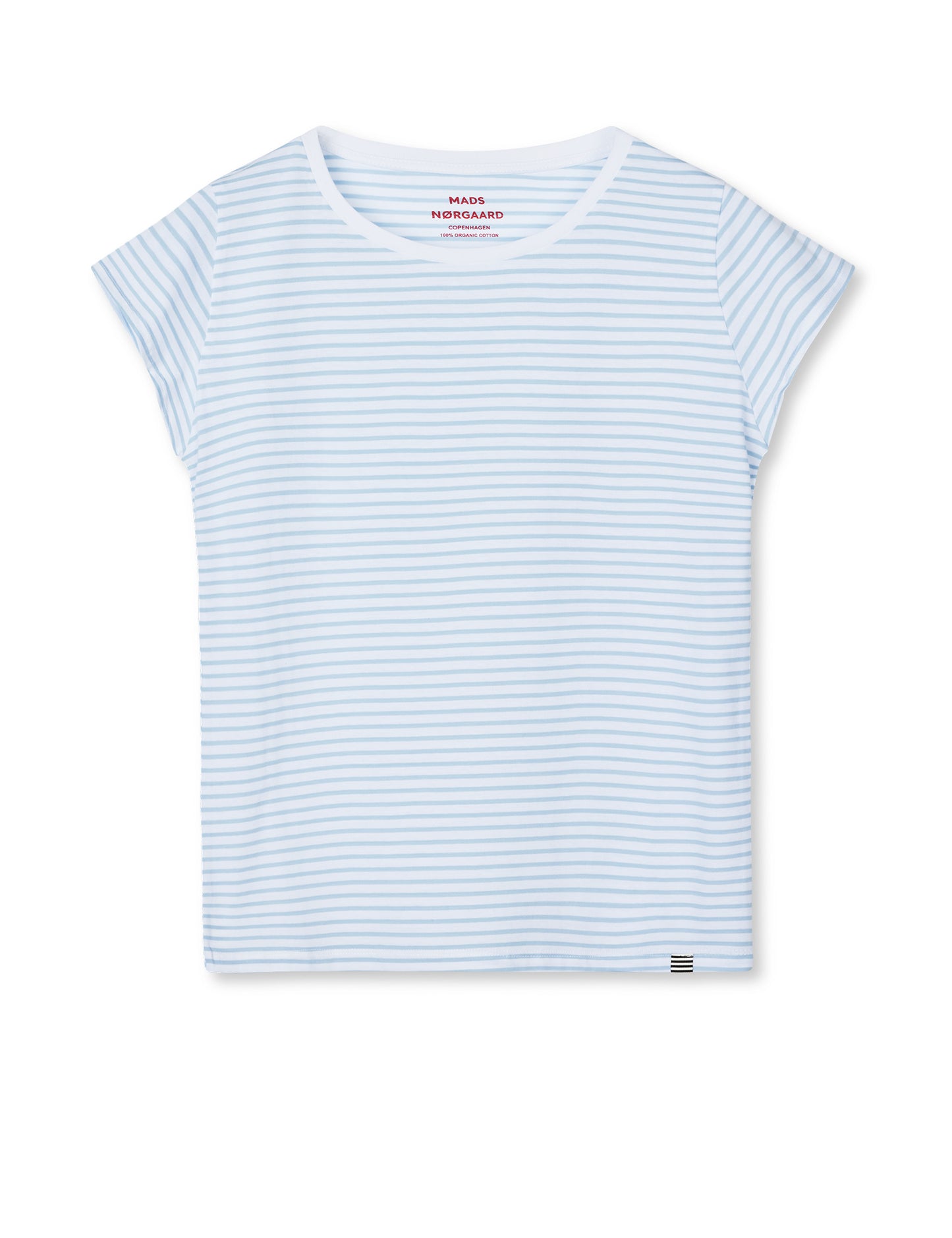 Organic Jersey Stripe Teasy Tee FAV, Cashmere Blue/Brilliant White