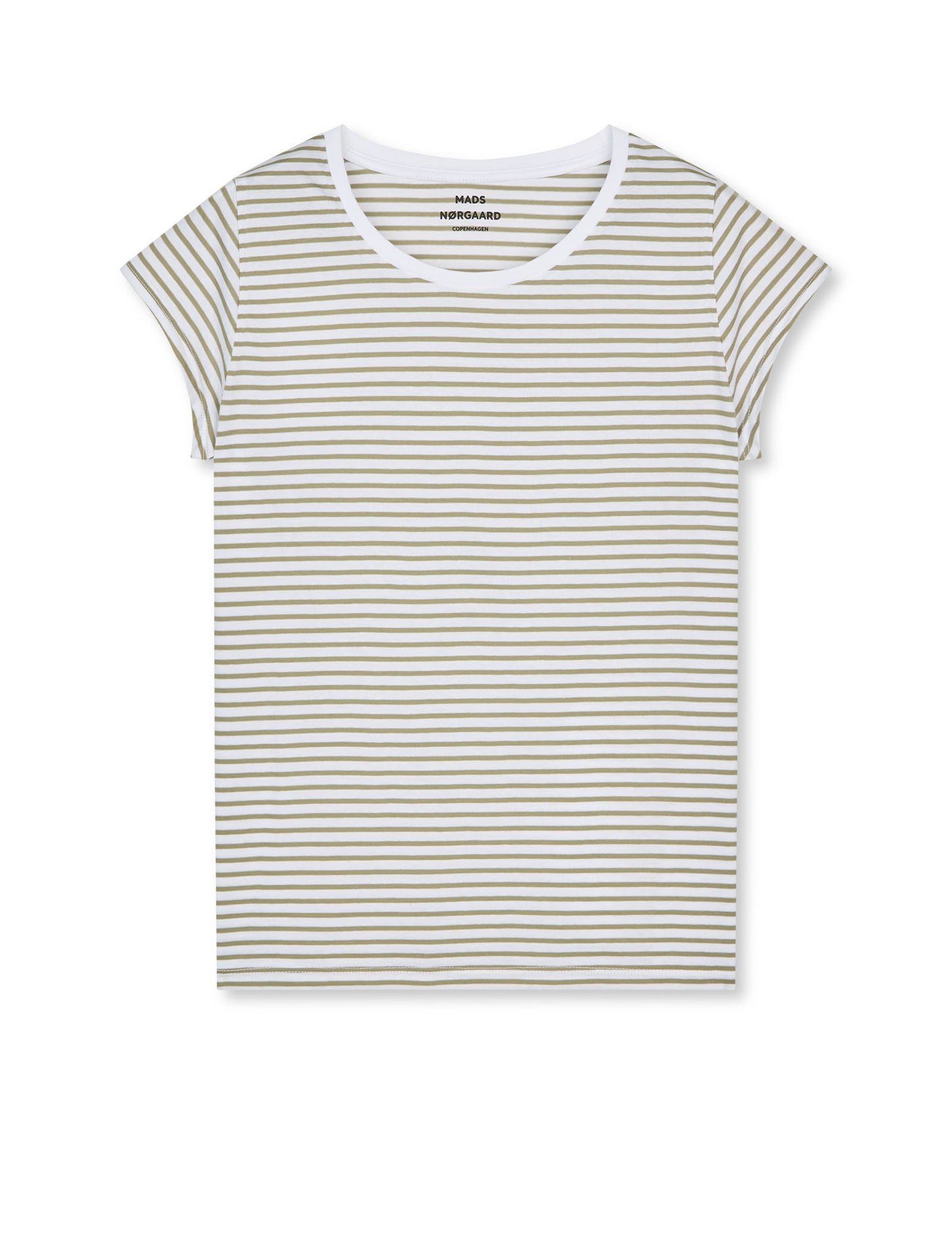 Fine Jersey Stripe Teasy Tee FAV, Brilliant White/Overland Trek