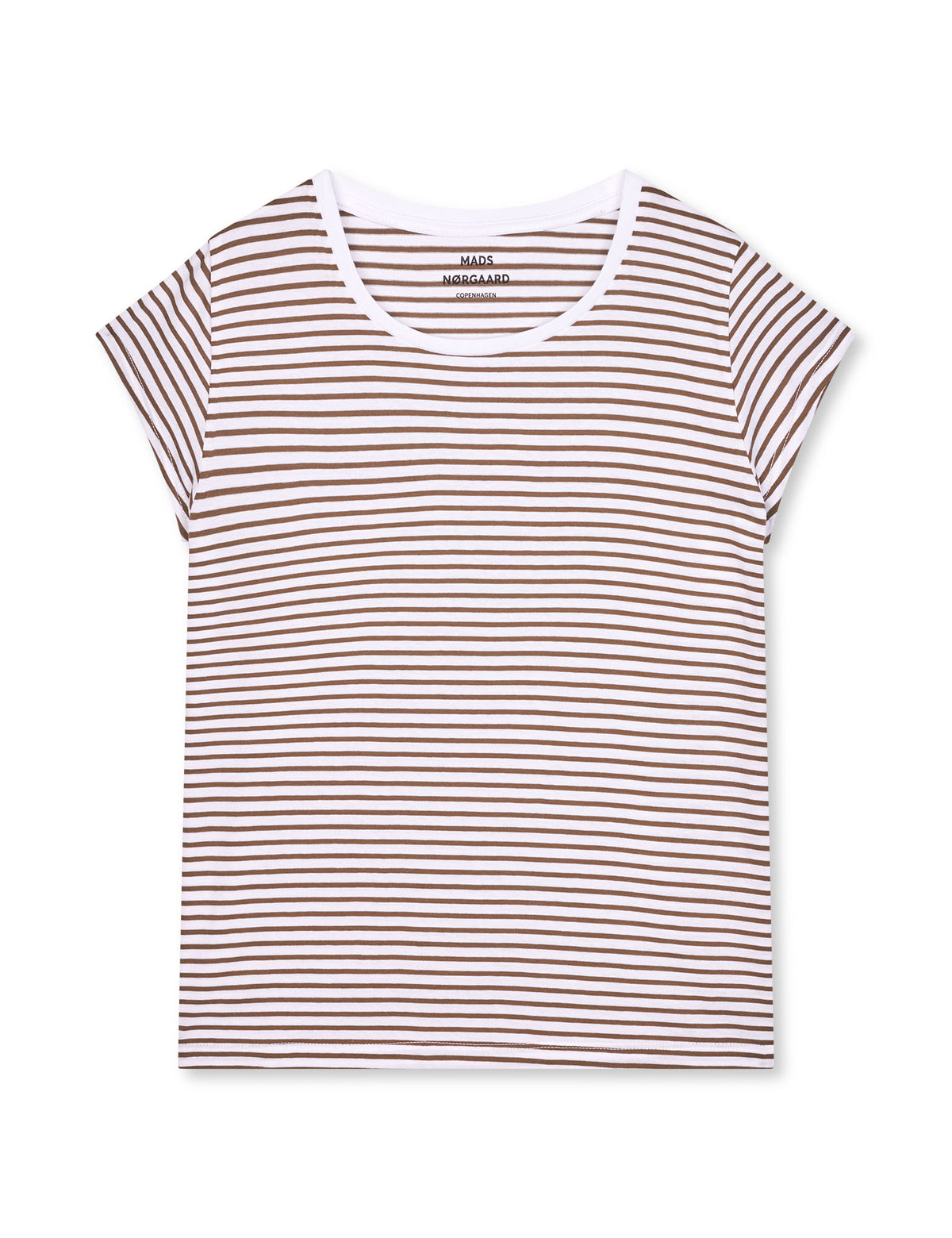 Fine Jersey Stripe Teasy Tee FAV, Brilliant White/Tarmac
