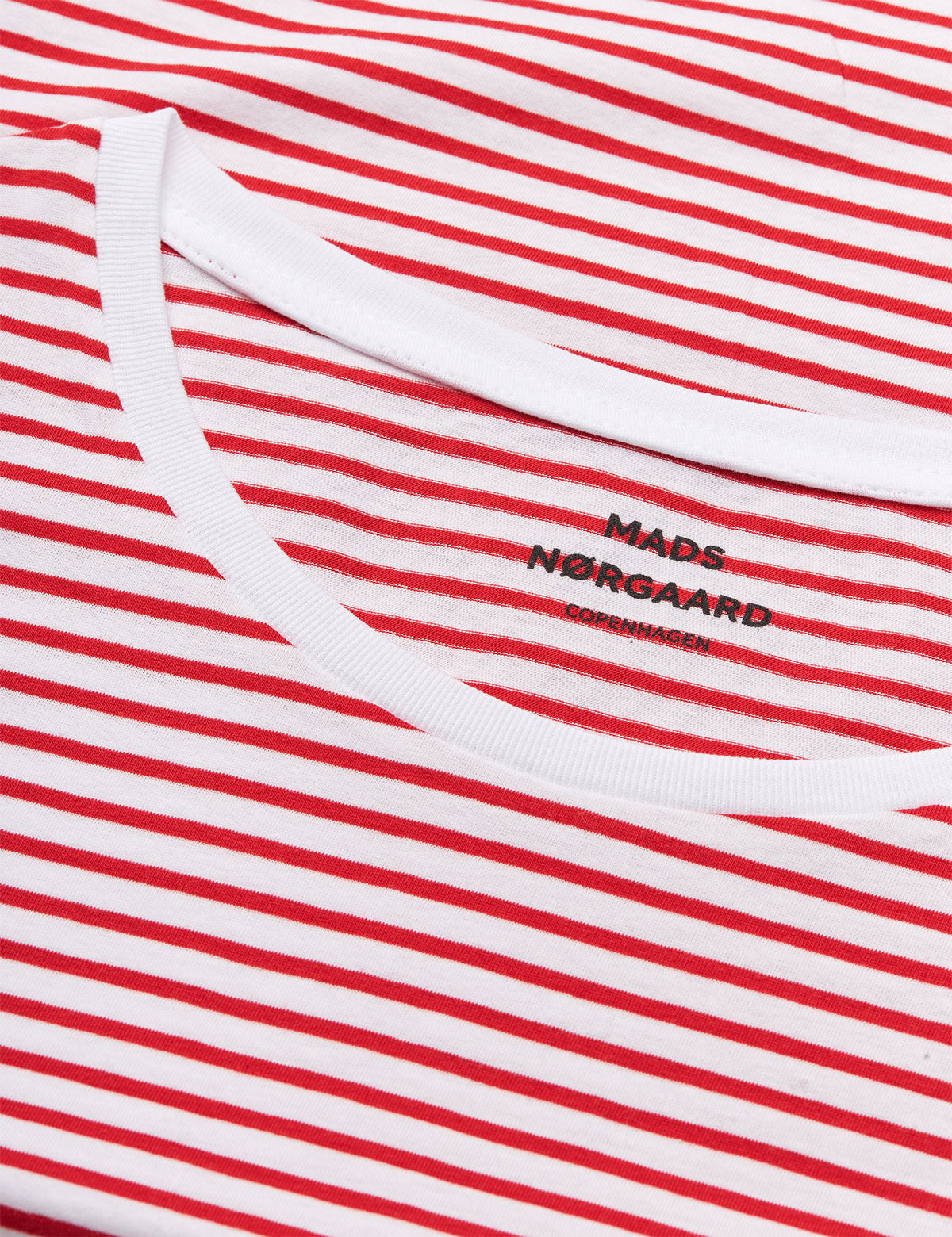 Fine Jersey Stripe Teasy Tee FAV, Goji Berry/Brilliant White