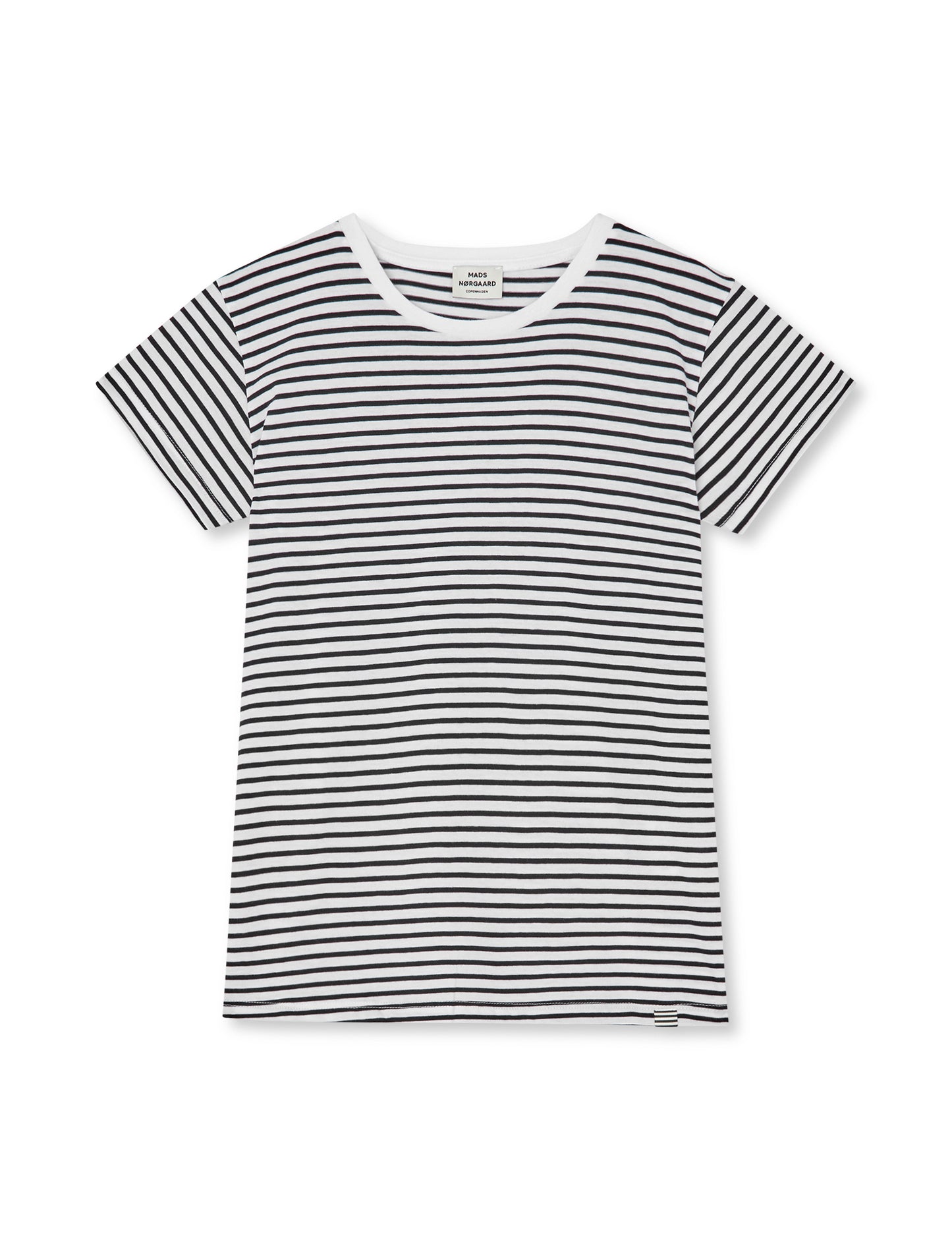 Fine Jersey Stripe Tuvina Tee FAV,  White/Black