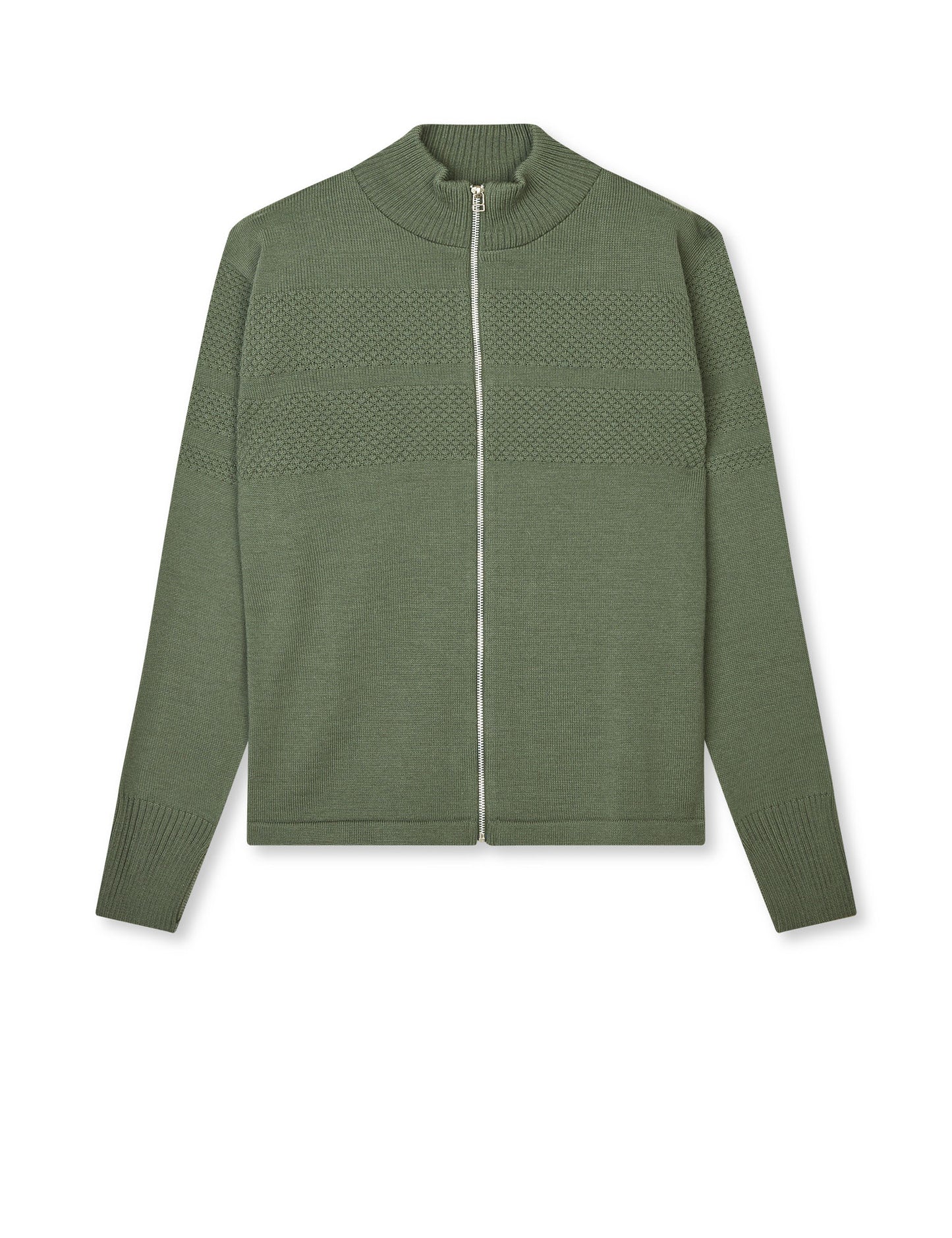 Wool Klemens Zip Knit, Four Leaf Clover