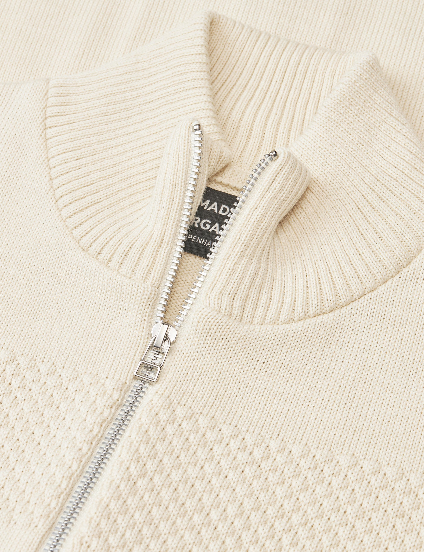 Wool Klemens Zip Knit, Vanilla Ice