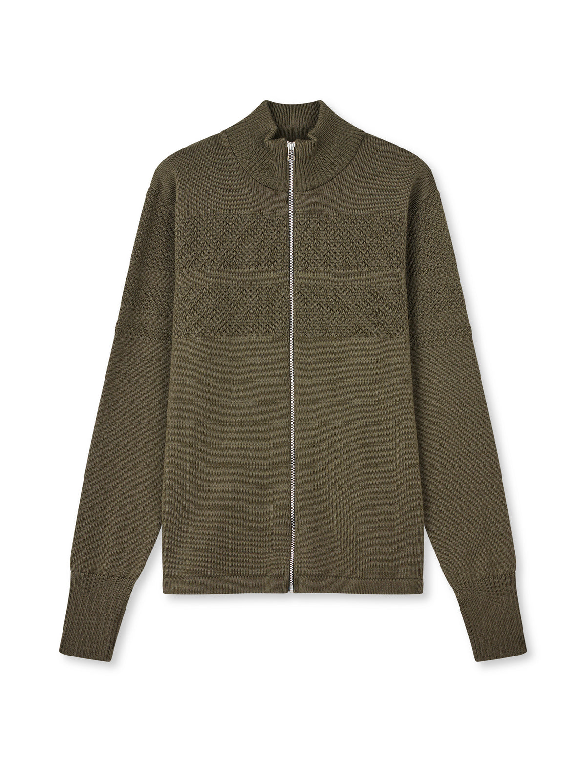 Wool Klemens Zip Knit, Tarmac