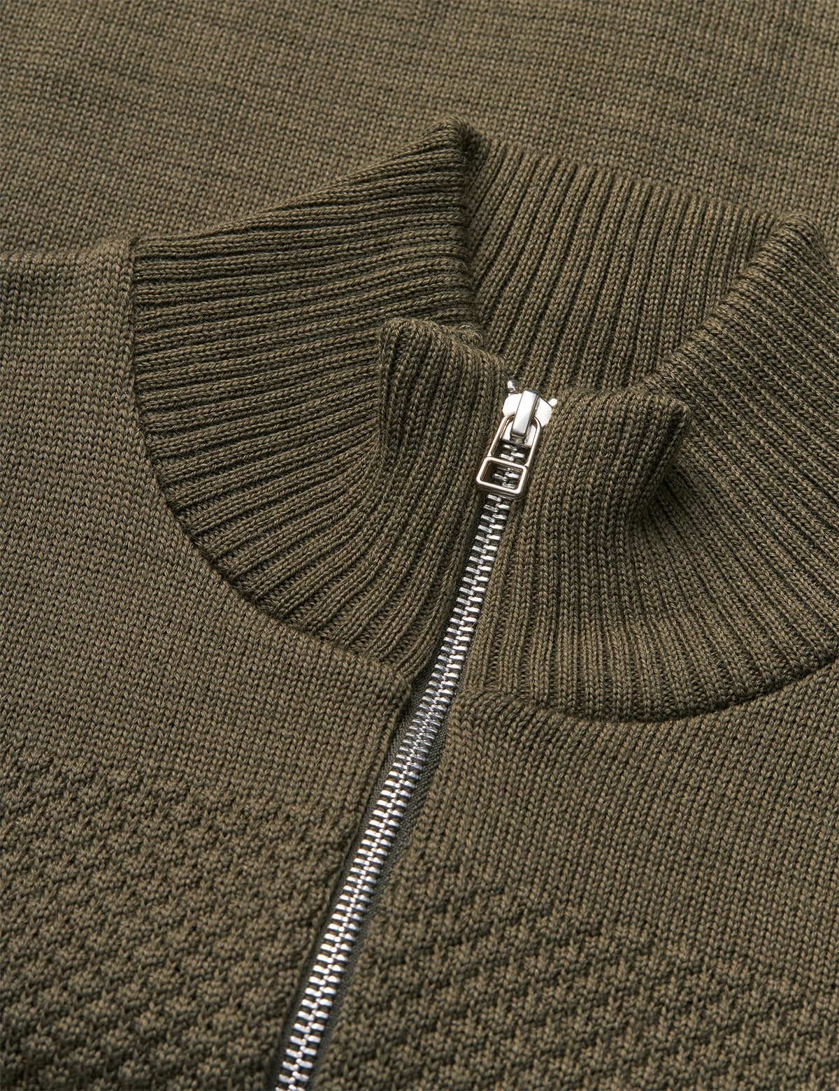 Wool Klemens Zip Knit, Tarmac
