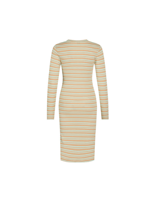 2x2 Cotton Stripe Duba Dress,  Spa Retreat / Iced Coffee