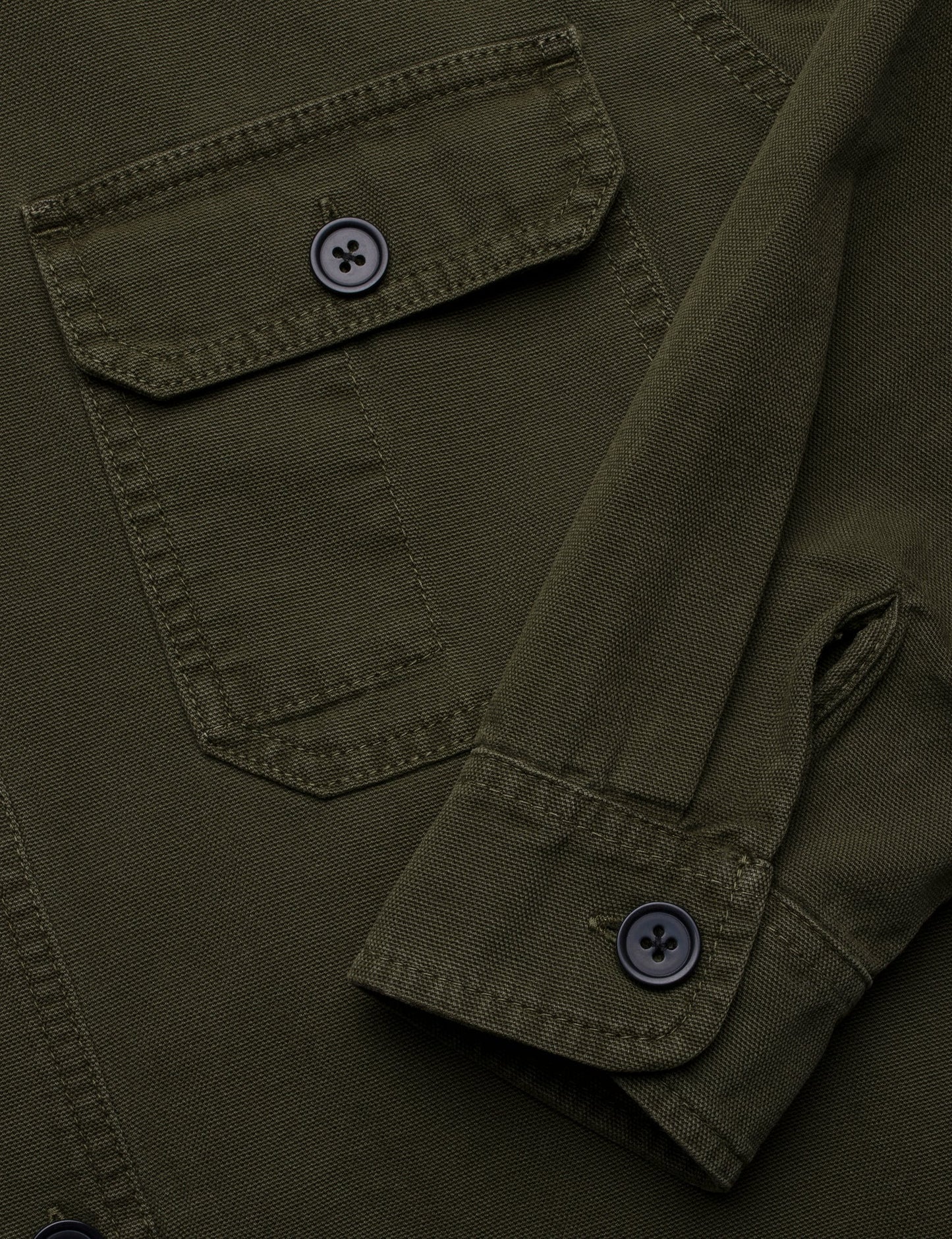 Dyed Canvas Stern Shirt,  Olive Night