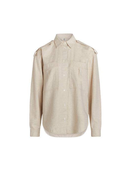 Linen Denim Bea Shirt, Whitecap Grey
