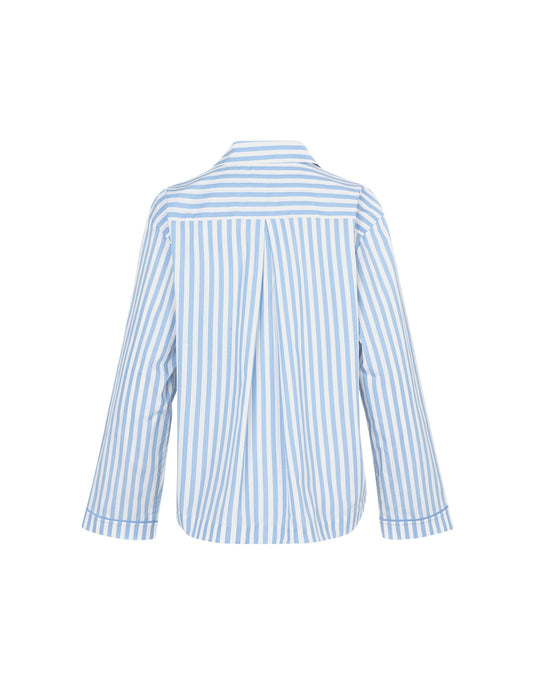 Yarndye Cotton Meiner Shirt,  Della Robbia Blue/White Alyssu