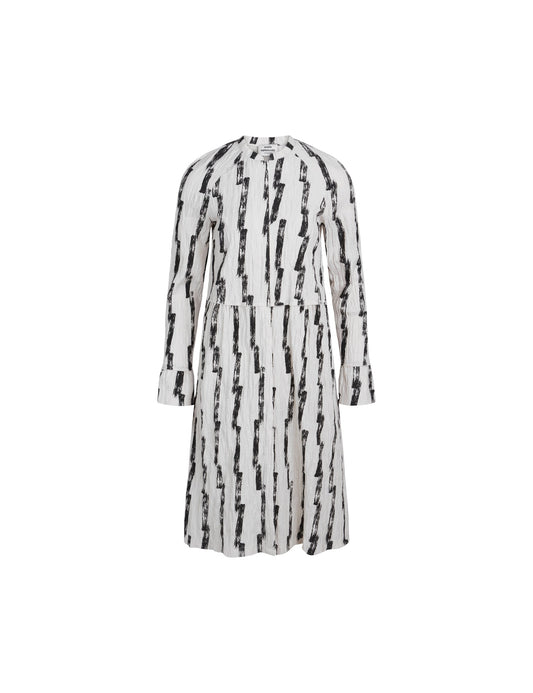 Chakra Dupina Dress - AOP,  Paint Stripe AOP/White Alyssum