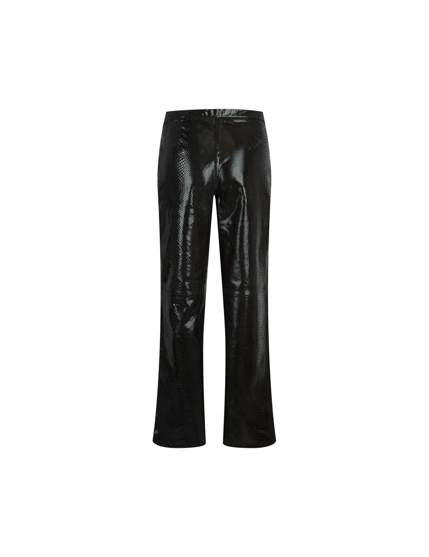 Snake Leather Pirla Pants,  Black