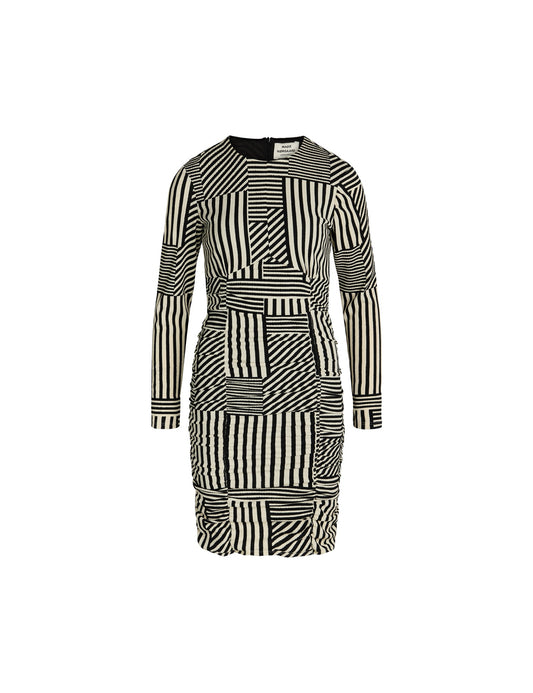 Pollux Amelia Dress AOP, Stripe Play AOP/Black