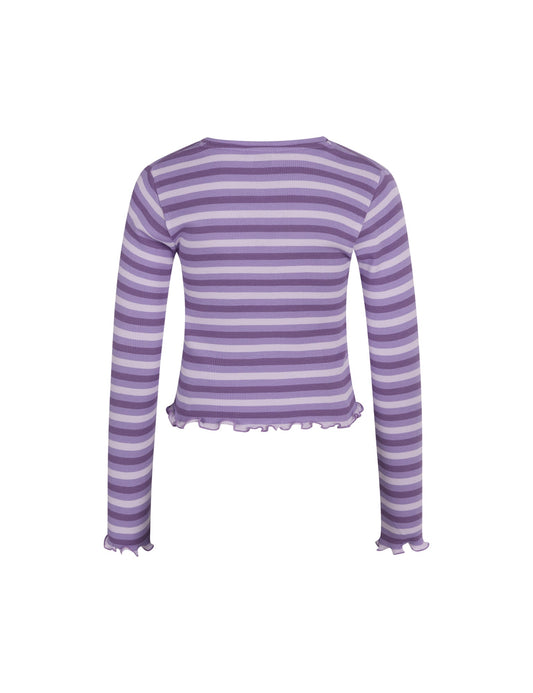 2x2 Cotton Stripe Tirina Top,  2x2 Stripe/Paisley Purple