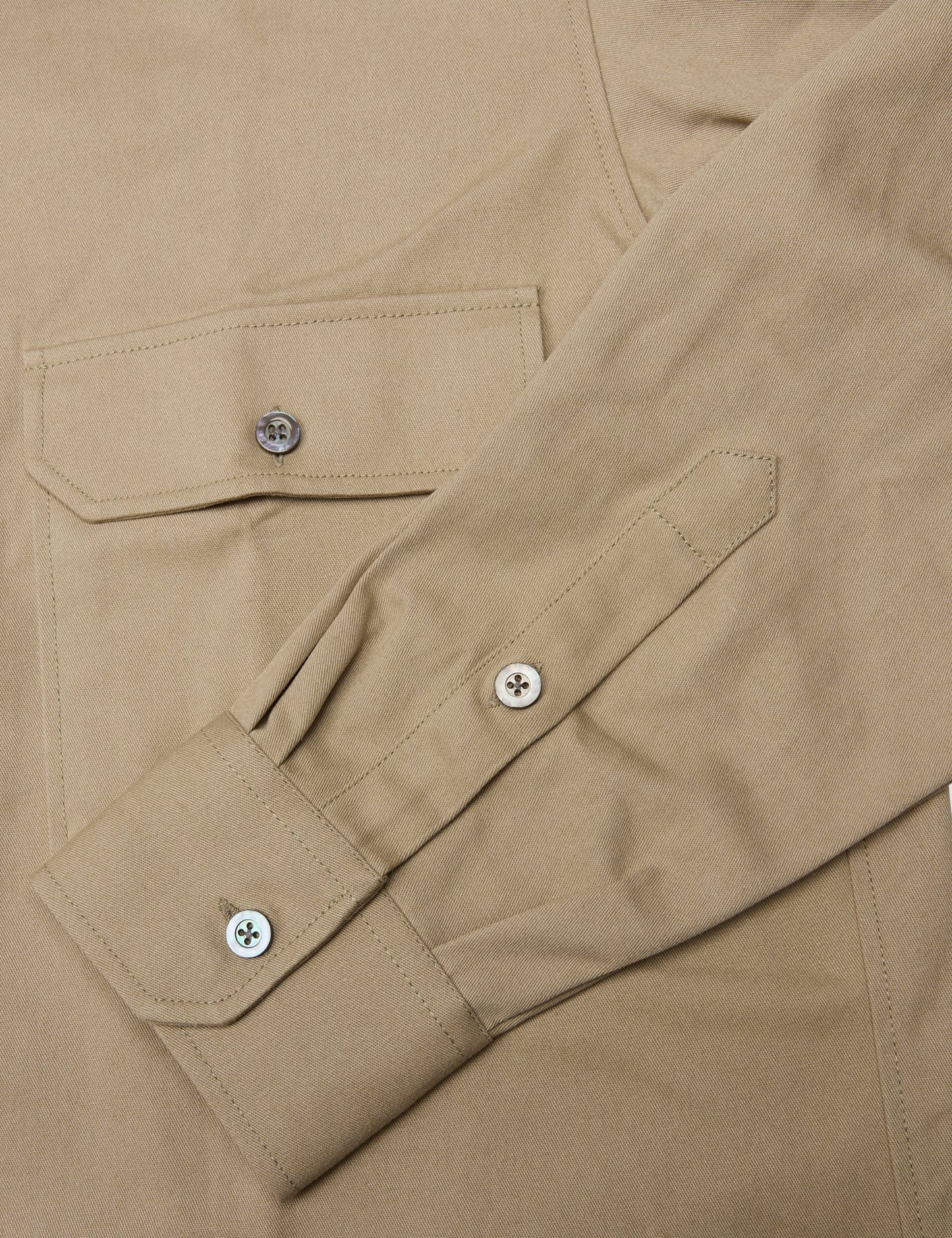 Crisp Twill Storm Work Shirt, Vintage Khaki