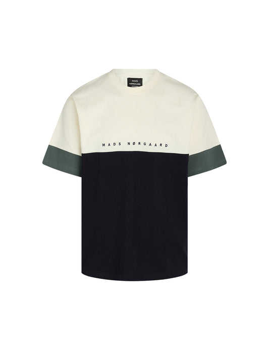 Combed Jersey Magnus Block Tee,  Deep Well/Vanilla Ice/Balsam G