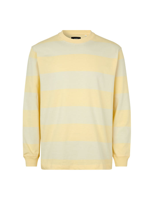 Combed Jersey Karl Stripe Tee LS,  Vanilla Ice/Vanilla Custard