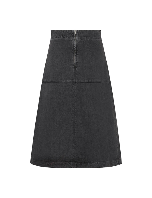 Black Denim Lunar Skirt, Black