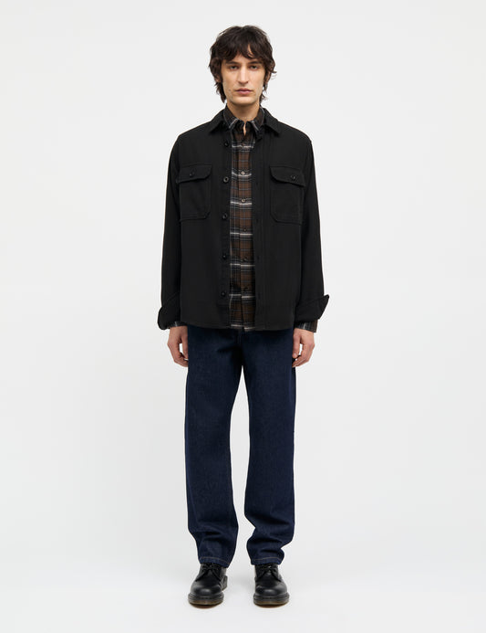 Dyed Canvas Skyler Shirt, Black