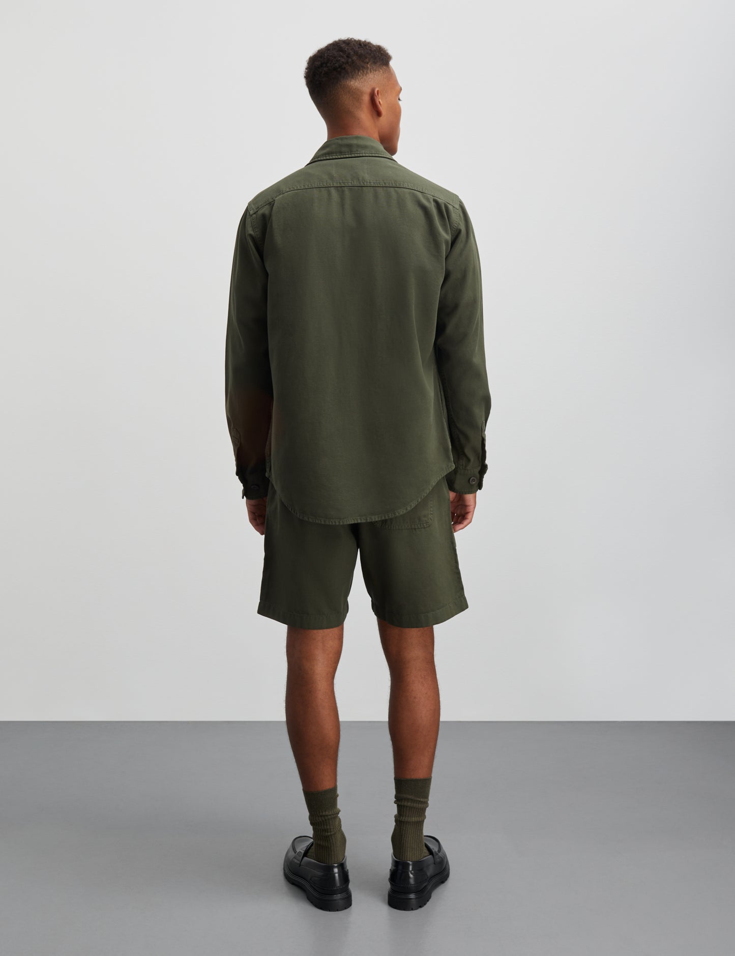 Dyed Canvas Skyler Shirt, Olive Night