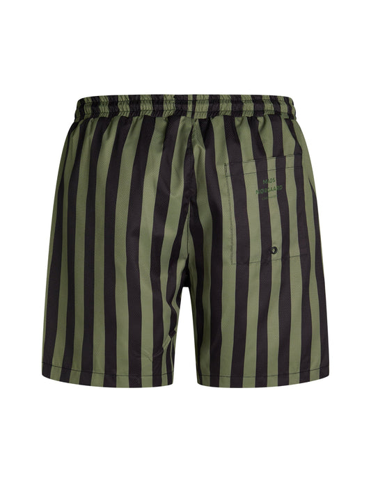 Sea Sandro Stripe Shorts, Black/Olivine