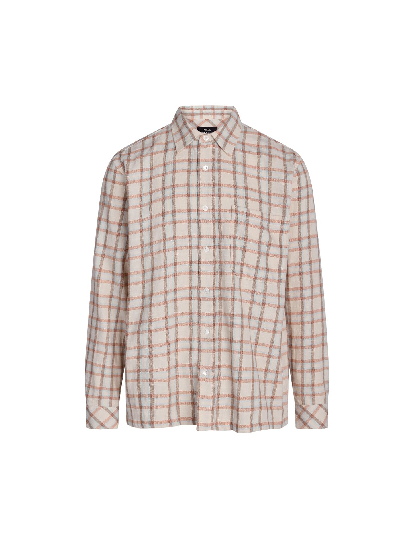 Cotton Slub Check Roar Overshirt, Vanilla Ice/Kelp Check