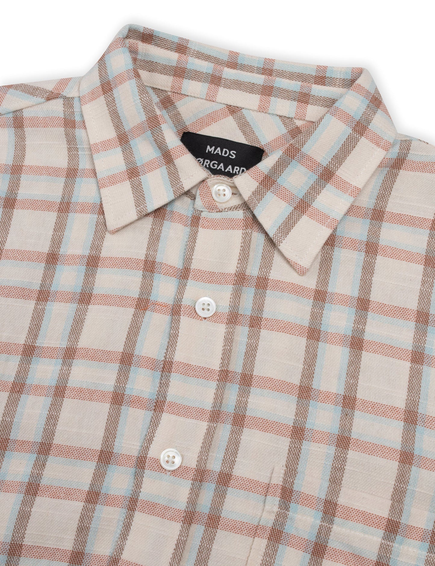 Cotton Slub Check Roar Overshirt, Vanilla Ice/Kelp Check