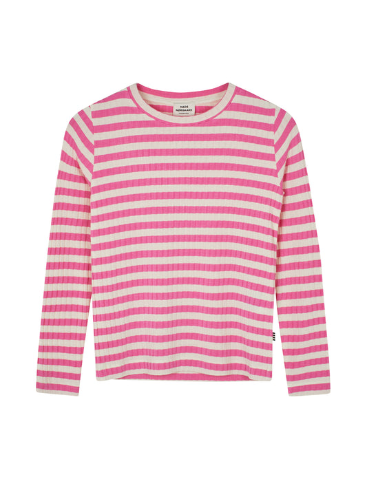 5x5 Classic Stripe Talika Top, Carmine Rose/ Vanilla Ice