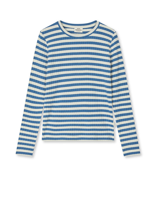 5x5 Classic Stripe Talika Top, Vanilla Ice/Bright Cobalt