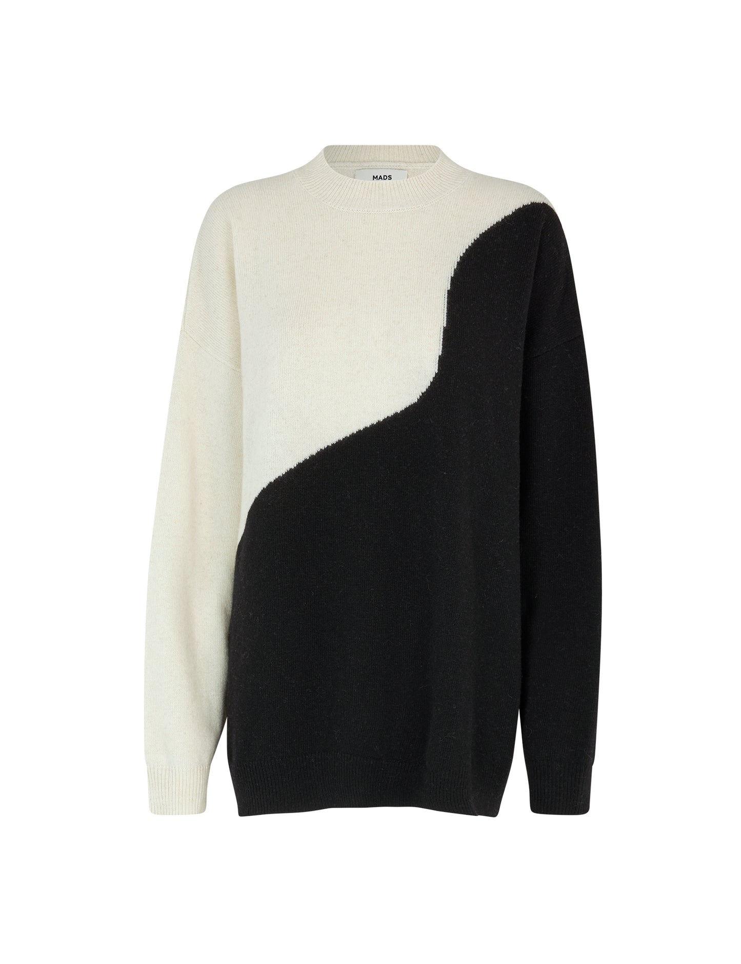 Recy Soft Knit Sandra Sweater, Black/Winter White