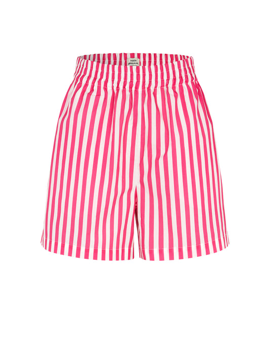 Light Poplin Lolly Shorts AOP, Fuchsia Purple/Cloud Dancer