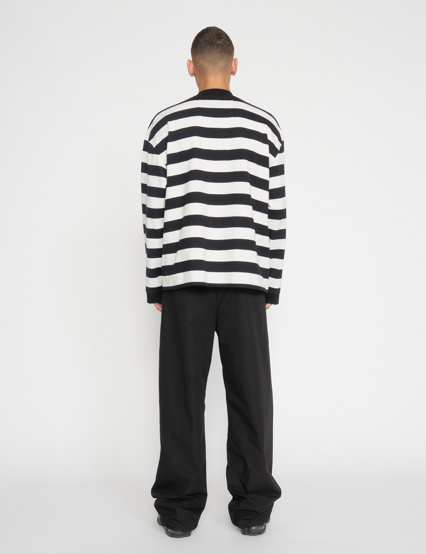 Heavy Single Stripe Jeti Tee LS, Snowwhite/Black