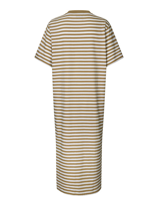Single Organic Stripe Nou Dress,  Kelp/Cloud Dancer