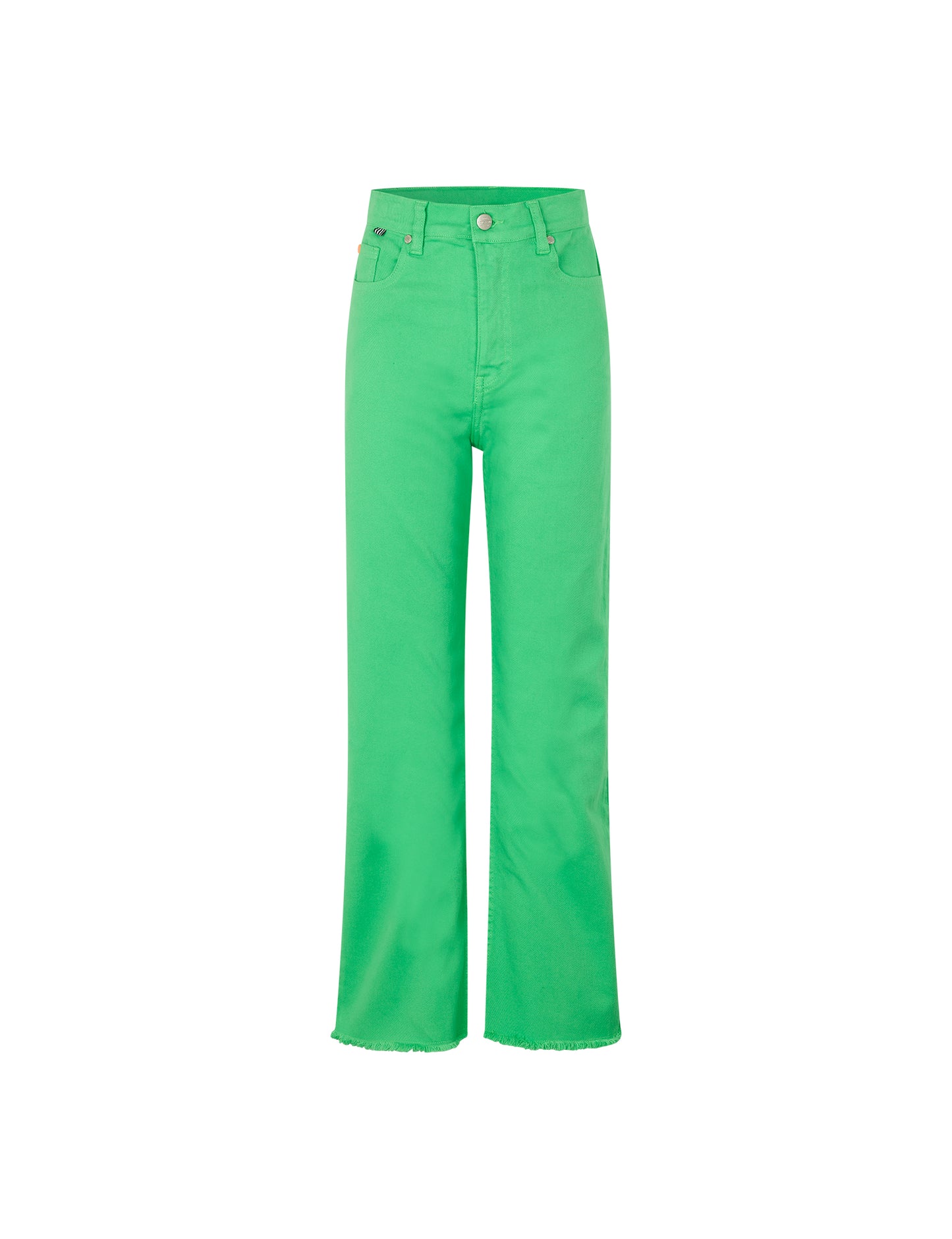 Coloured Denim Loozy Pants, Poison Green