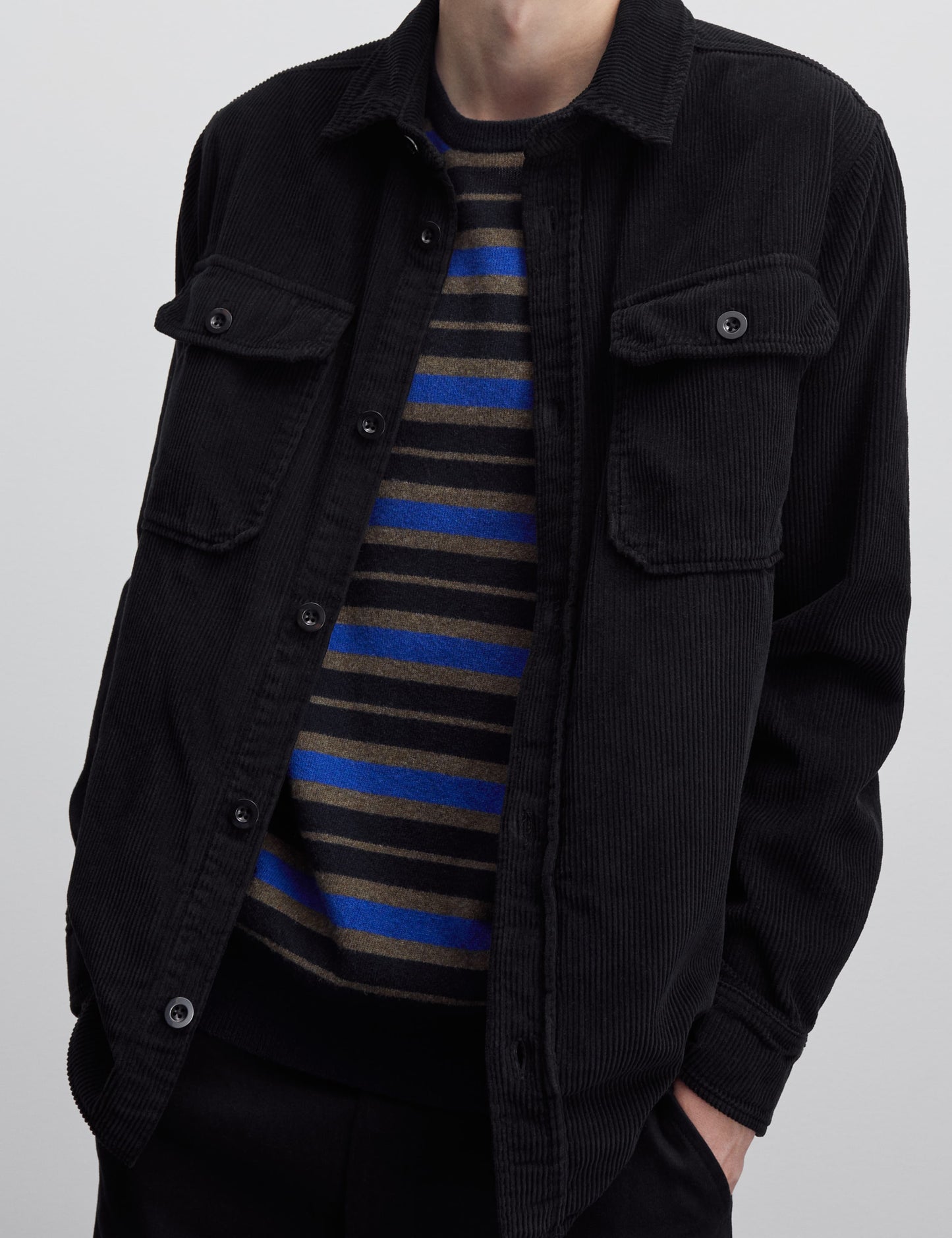 Cotton Corduroy Skyler Shirt, Black