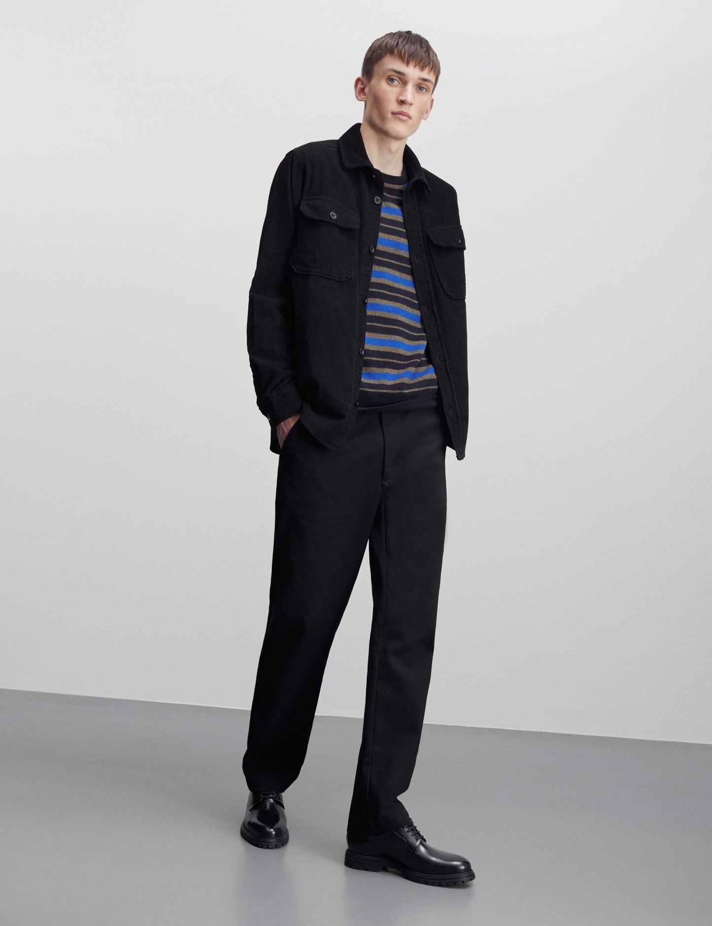 Cotton Corduroy Skyler Shirt, Black