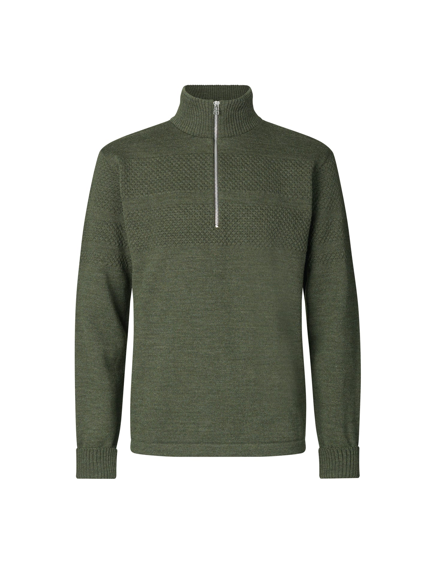 Wool Klemens Half Zip Knit, Tarmac