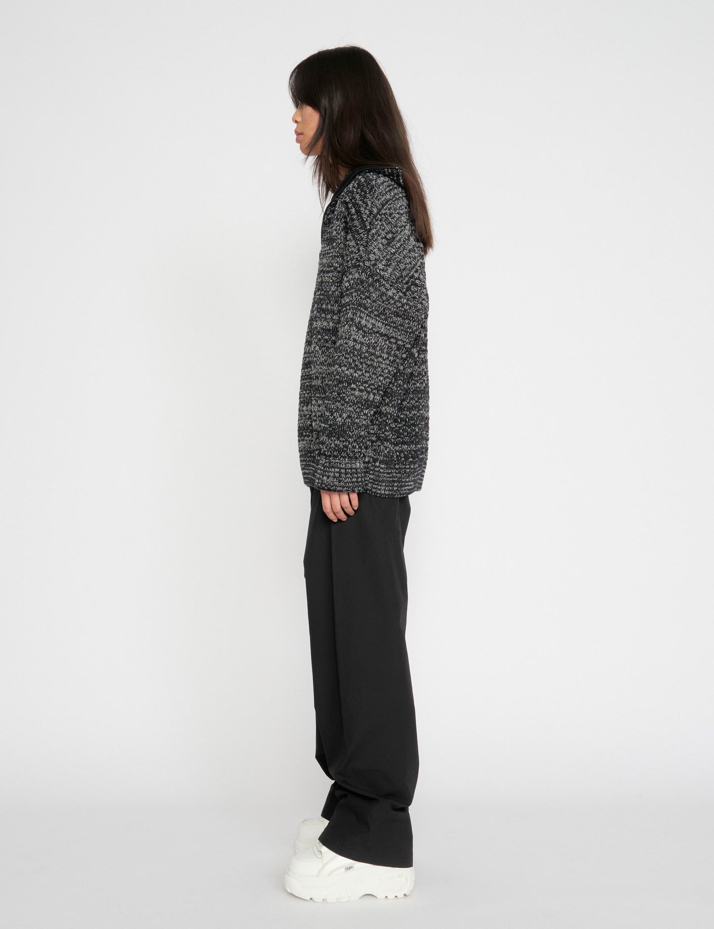 100% Wool Udo Sweater, Black/Off White