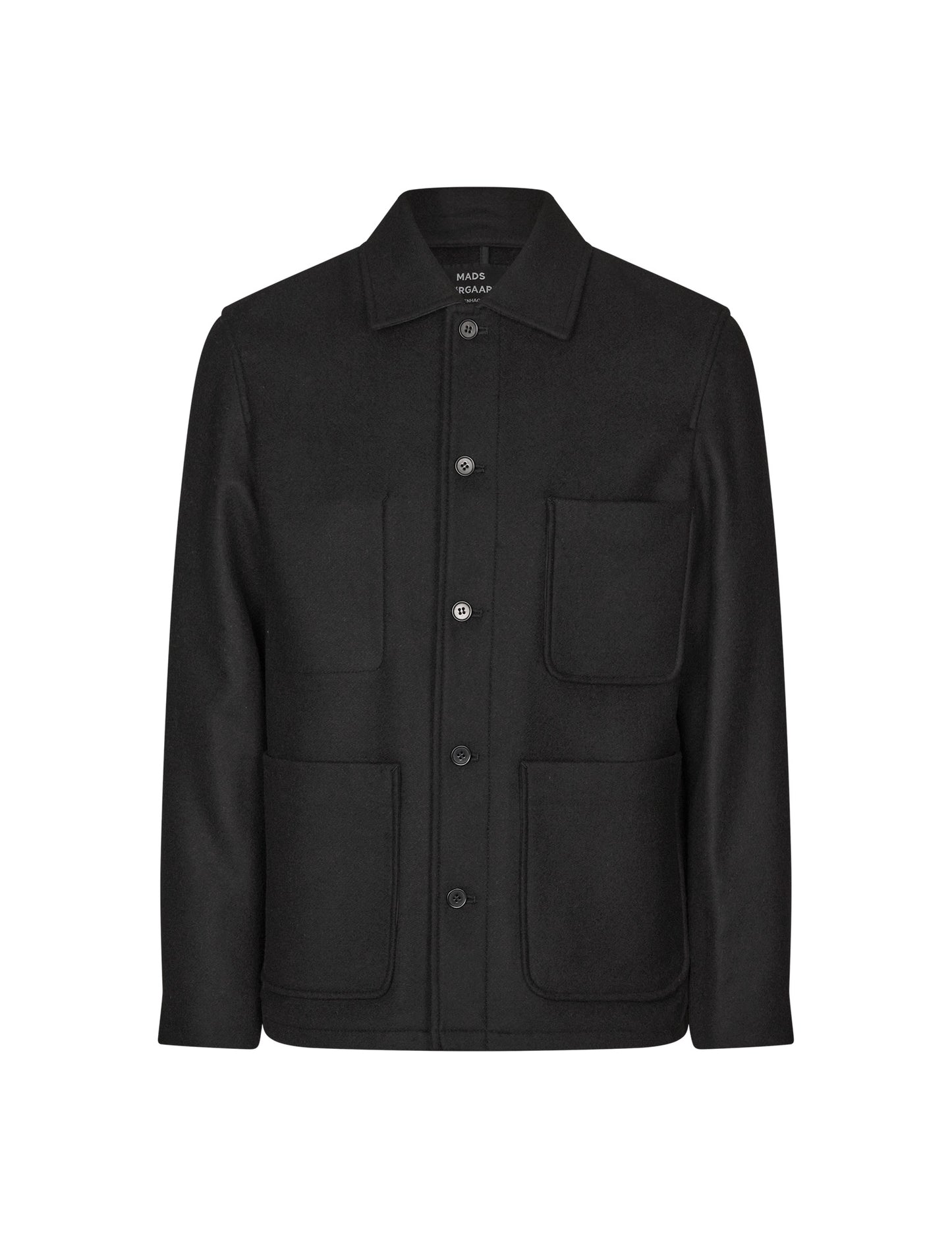 Wool Soft Worker Jacket, Black