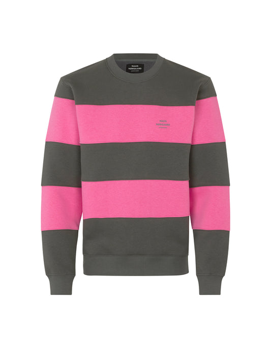 Standard Crew Panel Logo Sweat, Beluga/Knockout Pink