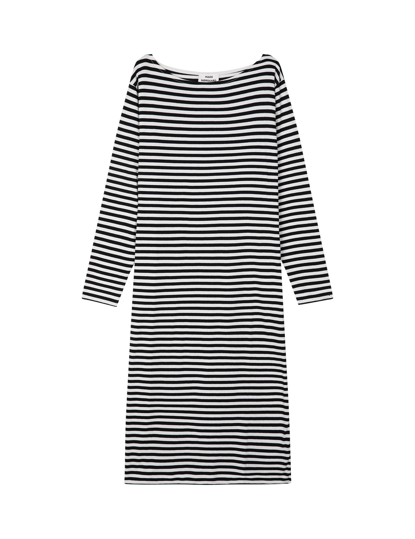 Soft Single Stripe Silas Dress, Black/Snow White