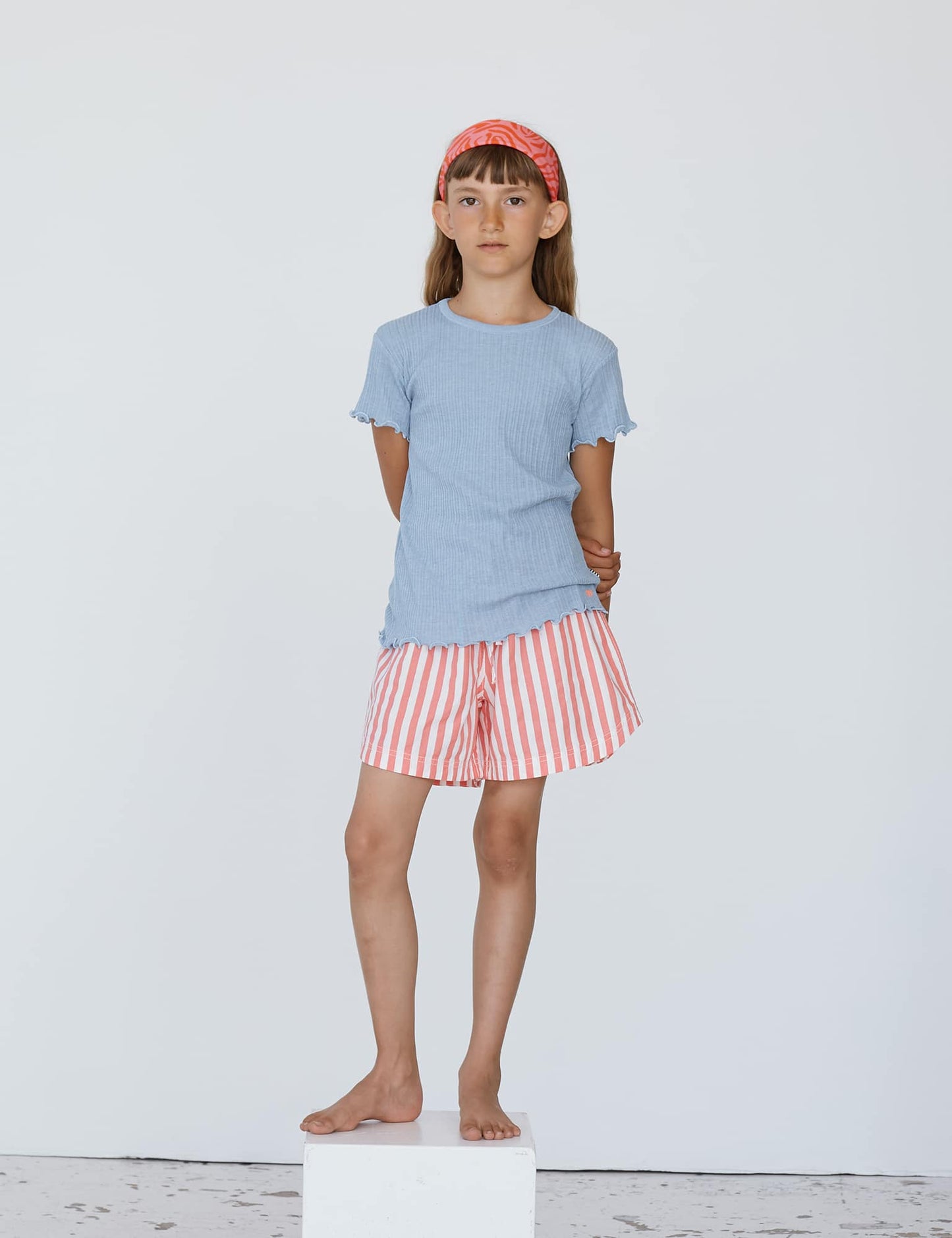 Pointella Trixina Tee, Powder Blue Melange