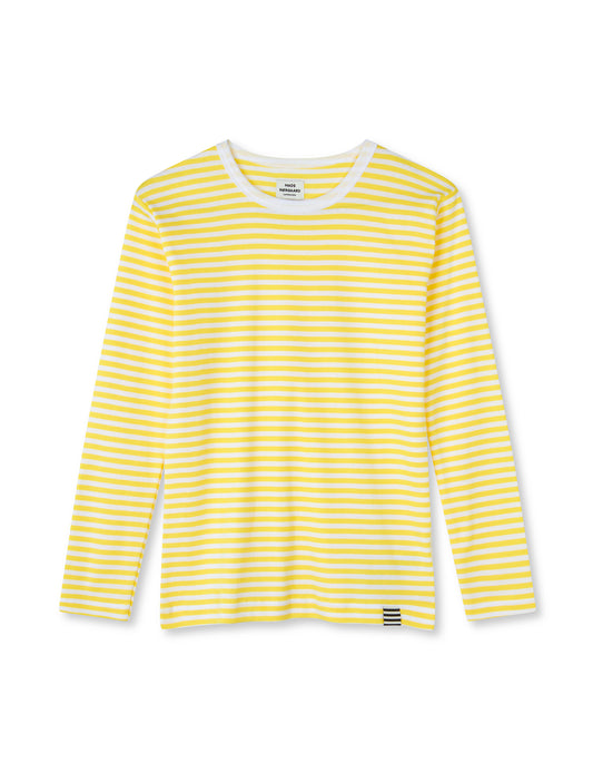 Duo Rib Tobino Tee LS, Lemon Zest/ White