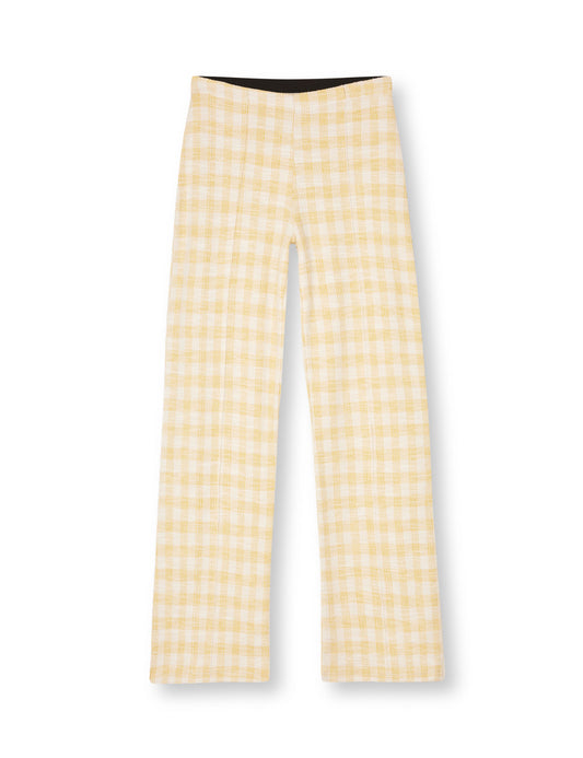 Boucle Jersey Pirla Pants, Misted Yellow/White Alyssum