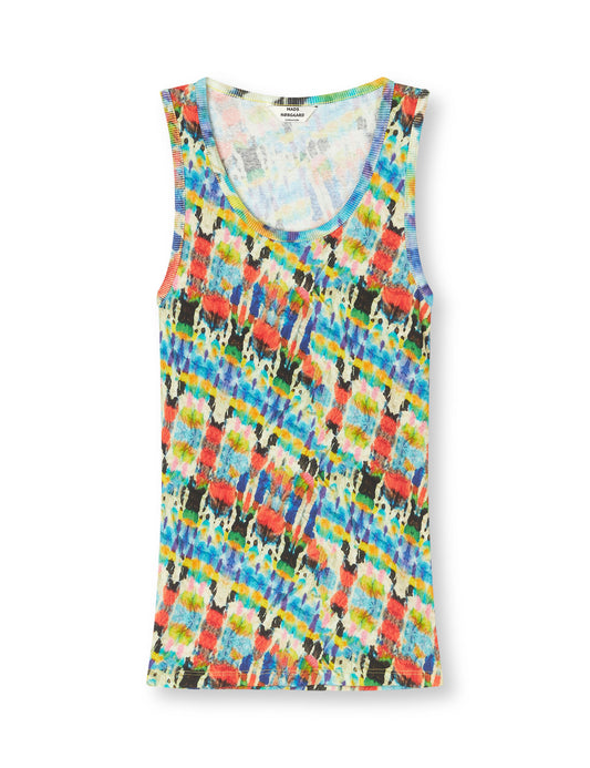 2x2 Cotton AOP Amour Tank Top, Blur Fleur AOP/Lemon Zest