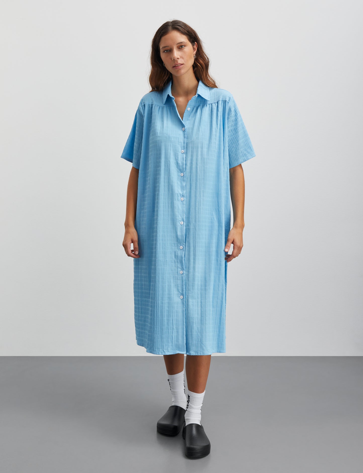 Crinckle Pop Canaria Dress, Alaskan Blue